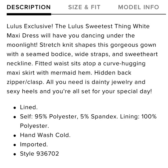 NWT!💞 Lulus Sweetest Thing White Maxi Dress - Size Medium - Picture 5 of 5